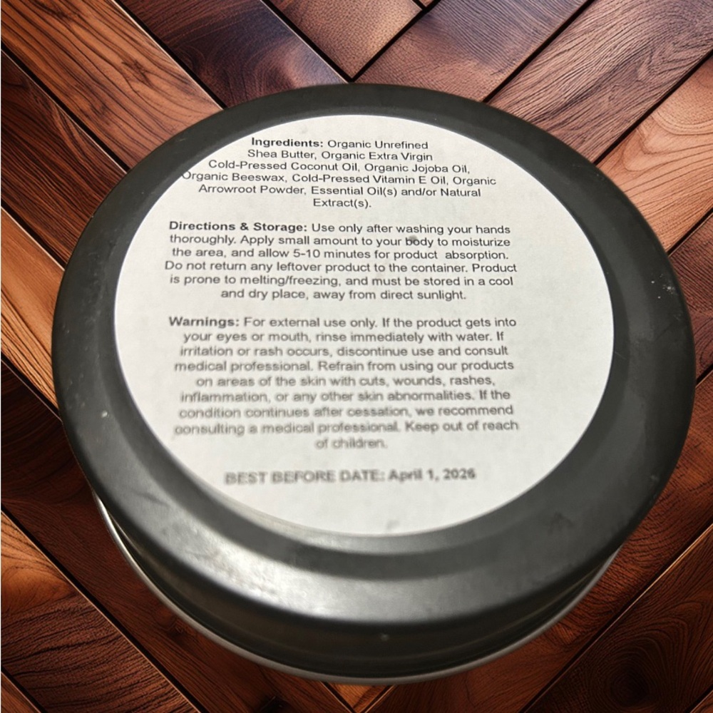 Lemon & Eucalyptus Whipped Shea Body Butter - Over 96% Organic Ingredients - 8oz - Picture 4 of 5